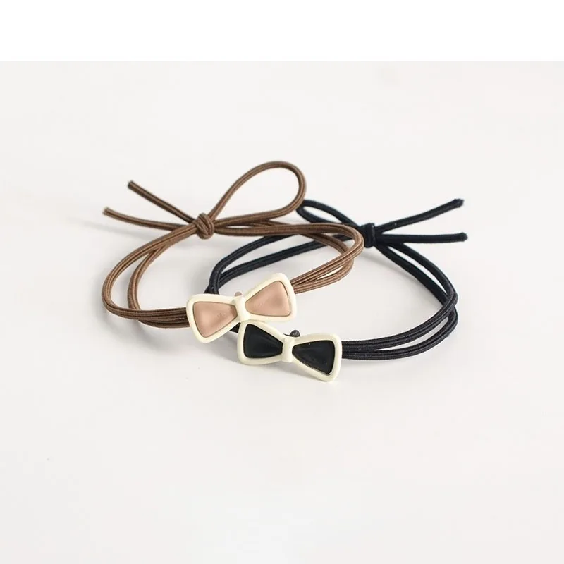 Small Fragrant Wind Bow Knot Hair Rope Alloy Bow Tie Accessories High Elastic Rubber Band Hair Accessories Simple Head Rope