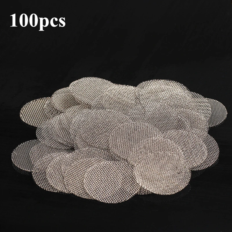 100pcs 20mm Stainless Steel Pipe Screen For Shisha/Hookah/Chicha/Narguile Metal/Glass/Wood Water Smoking Tobacco Pipe Filters