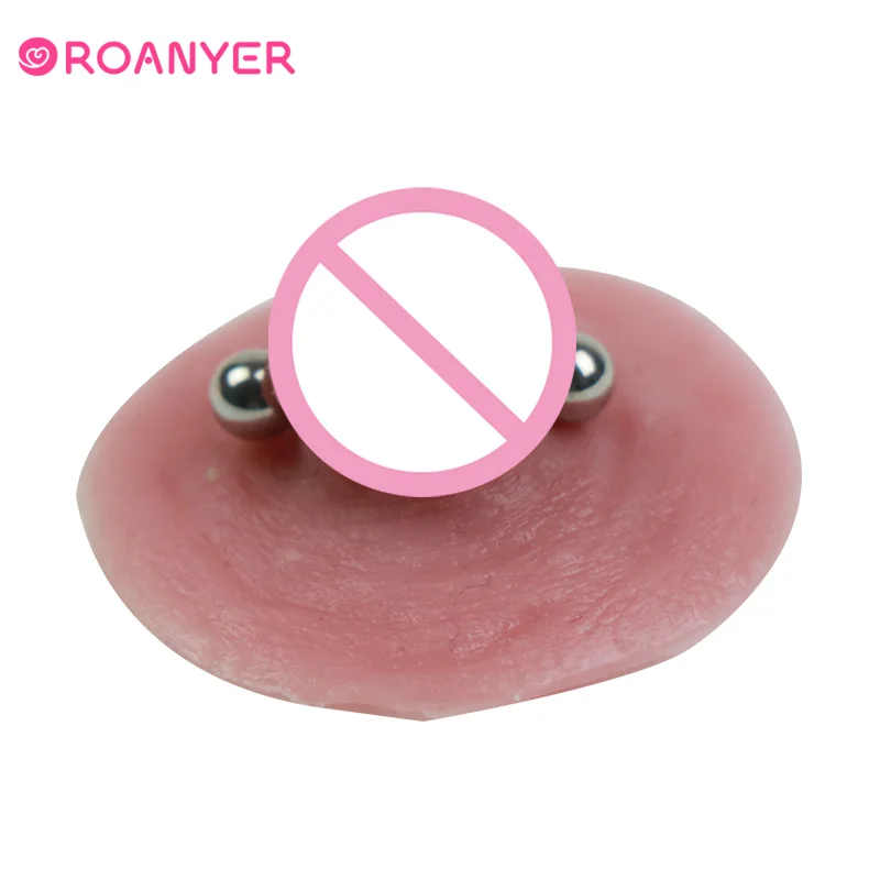 ROANYER Silicone Fake Nipple Cover For Crossdressing False Nipples Sticker Attachable Reusable Breast Chest Paste Shemale