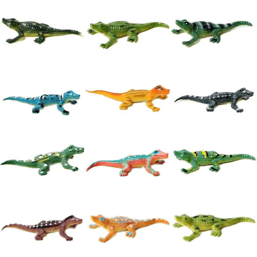 12PCS Mini Realistic Crocodile Animal Simulation Realistic Croc Pretend Activities action figure Early education toys Kids Gifts