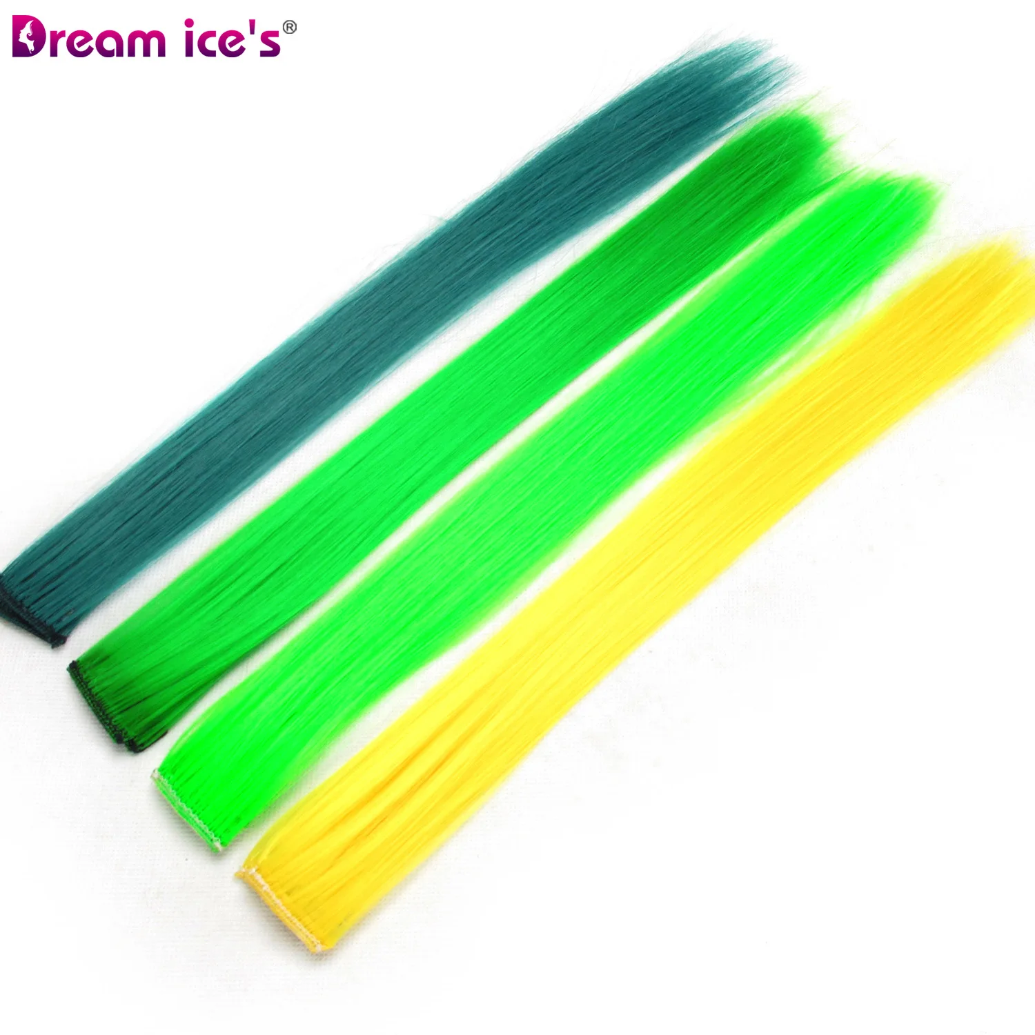 Synthetic Long Single Clip In Hair Extensions One Piece Pink Rainbow Color Fashion Straight Hairpiece For Women And Girl