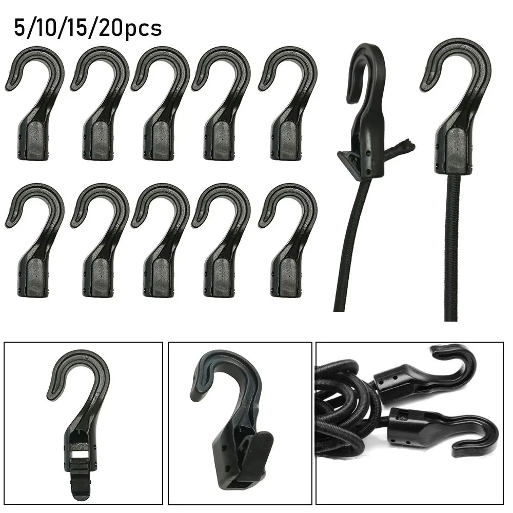 5/10/15/20pcs High quality Plastic Open End Cord Rope Buckle Straps Hooks Elastic Ropes Buckles Camping Tent Hook