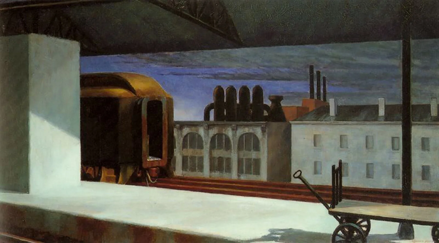

100% handmade Oil Painting reproduction on linen canvas,Dawn In Pennsylvania by Edward Hopper,High Quality