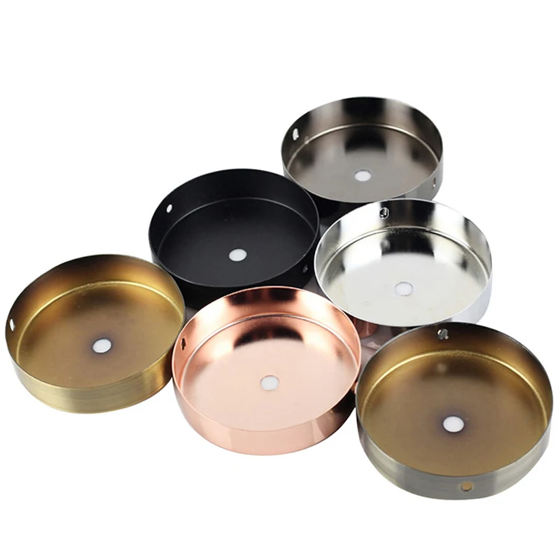 Lámpara colgante redonda, bandeja de techo, lámpara de pared, chasis de base chapada de metal, kit de bandeja de borde recto, accesorios de lámpara