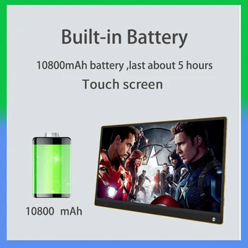 Elecasport-15.6 인치 슬림 휴대용 모니터 유형 C 게임 모니터 화웨이 삼성 PS4 스위치 컴퓨터용, 1080P HDMI 터치 스크린