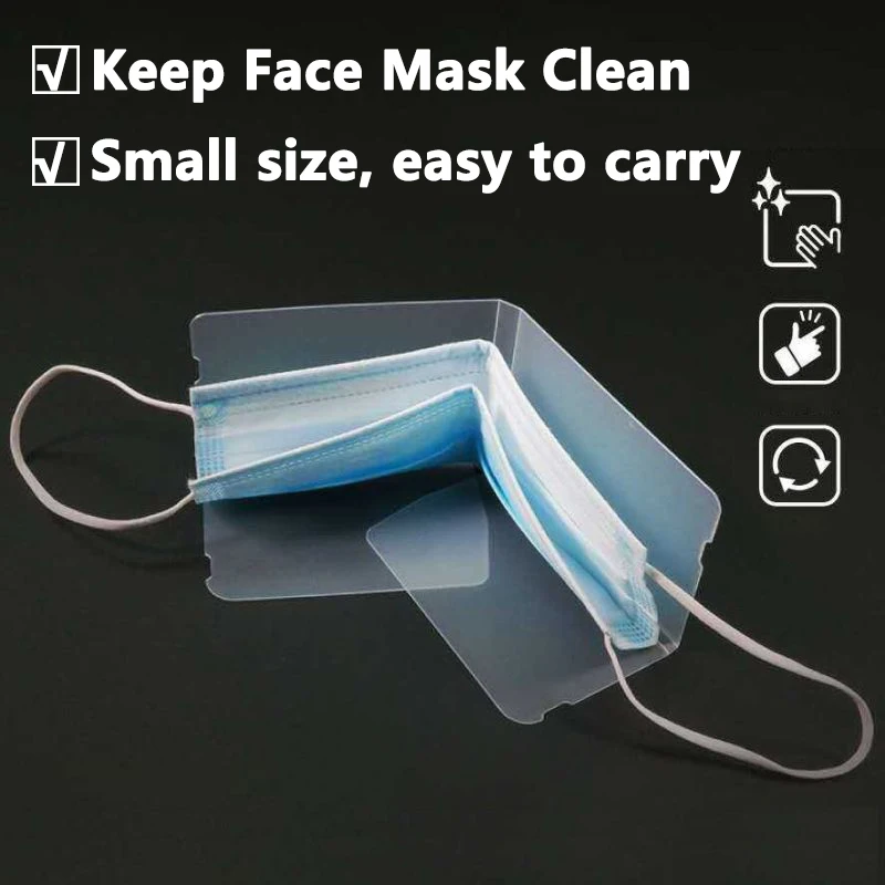 

10PC Portable Foldable Face Mask Storage Box Clip Dustproof Mask Case Safe Pollution-Free Mini Disposable Mask Storage Organizer