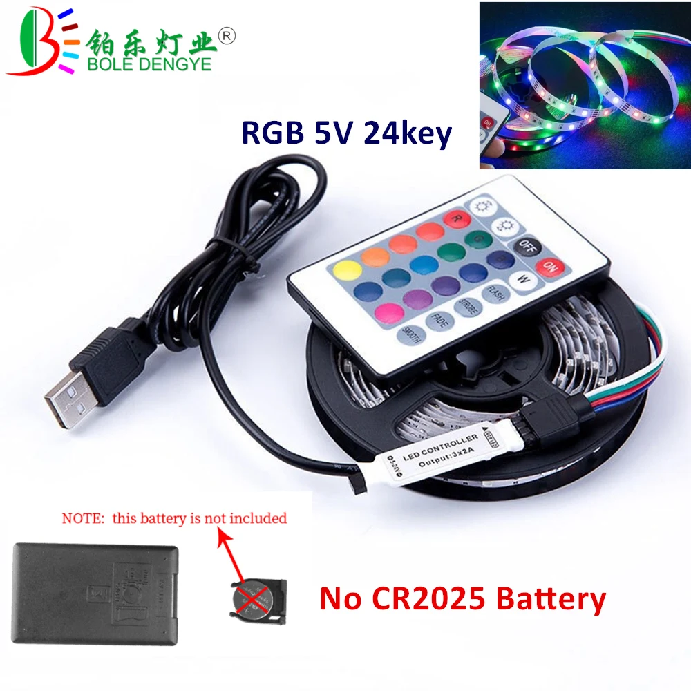 USB 5V RGB LED Strip Light 60 LEDs/m 2835 SMD LED Flexible Tape HDTV TV Desktop PC Bottom Screen LED Ribbon 1M 2M 3M 4M 5M