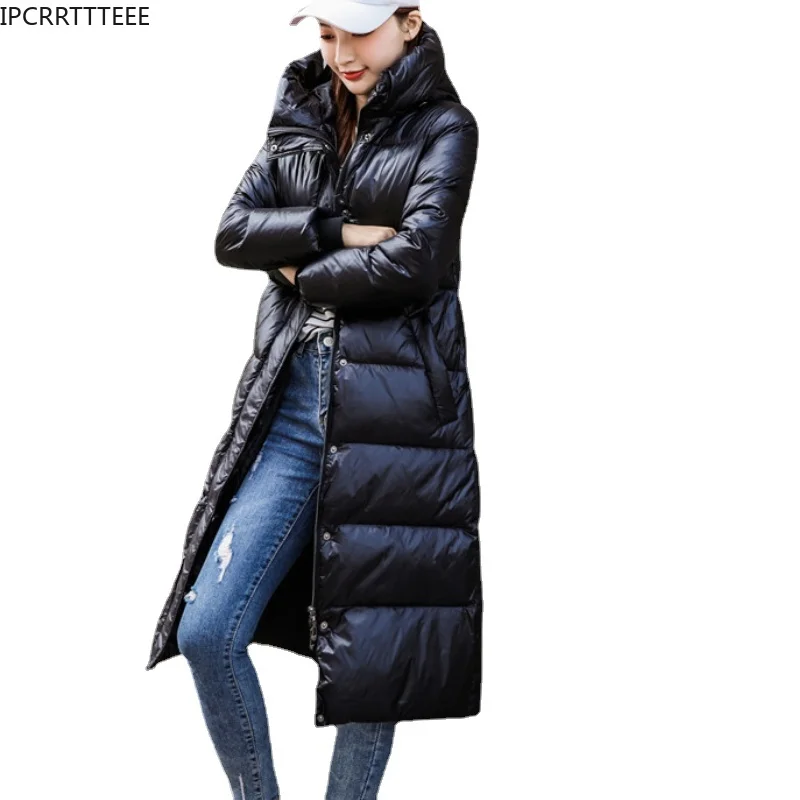 

2021 New Winter Women Down Coat Long Warm Parka Fashion Jacket Hooded Women Warm Duck Down Jacket