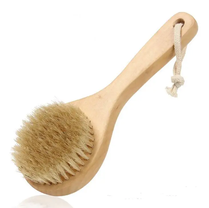 

50PCS Bristle Detox Wooden Handle Body Brush Skin Brush Long-handled Sale SN3907