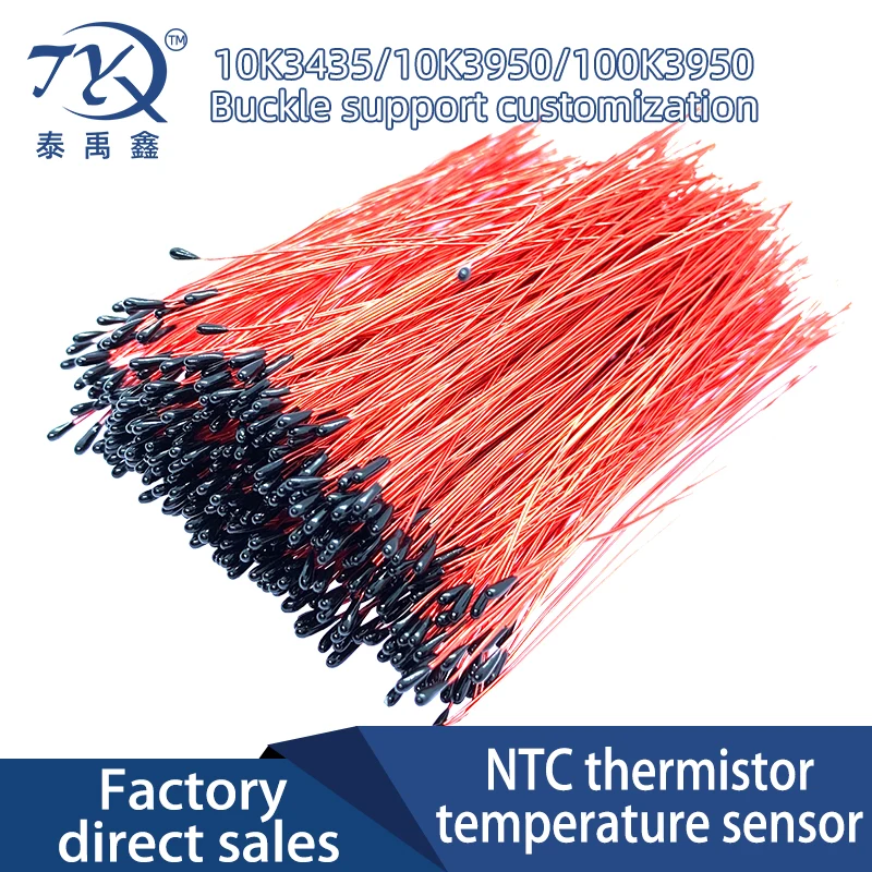 MF52B NTC Thermistor Temperature Sensor B3435 B3950 10K 100K 50mm 60mm 70mm 80mm 100mm Resistance Red