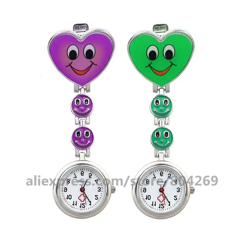 

Wholesale Fashion Pocket Watch Doctor Metal Alloy Watch Nurse Medical Smile Face Watches With Clip Pocket Watches