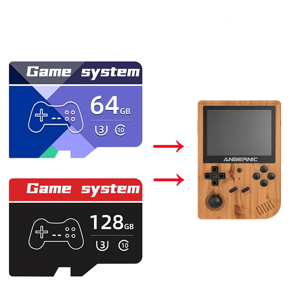 Game Memory Card For RG351V Portable Game Console 64GB 128GB with 15000 games for ps1/psp/n64/Dreamcast/NDS gaming accessories