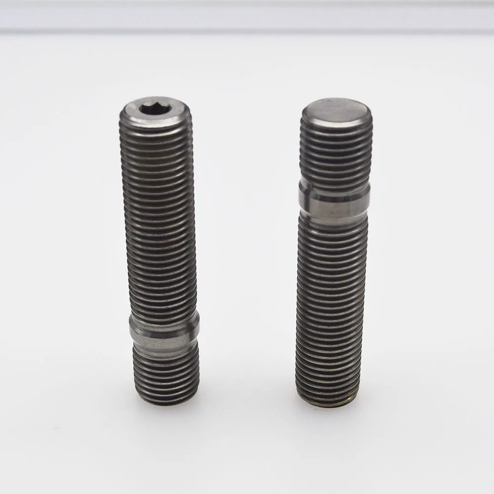 High performance silver color double thread Gr.5 titanium lug studs M14*1.5*65mm