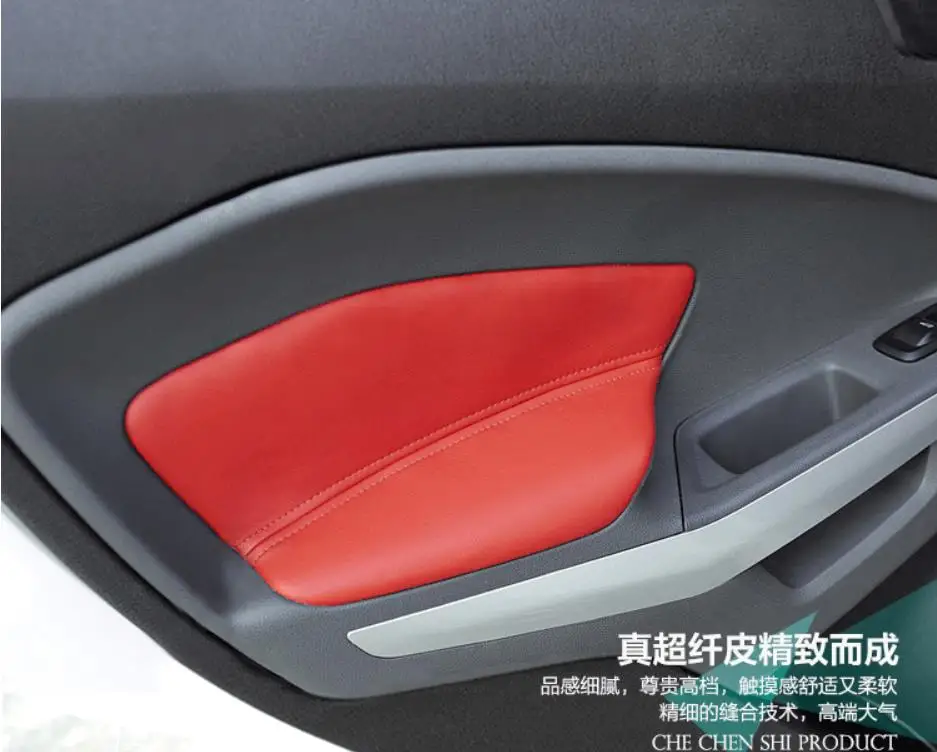 For Ford  EcoSport 2013 2014 2015 2016 2017 2018 2019 2020 2021 2022  Microfiber Door Panel Armrest Leather Cover car interior