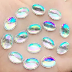 30pcs 10*14mm Oval shape Crystals Clear AB Acrylic rhinestones Flat back glitters for DIY jewelry Stone S170