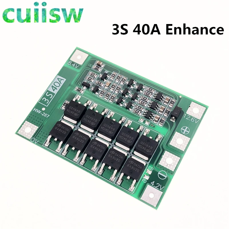 3S/4S 40A 60A Li-ion Lithium Battery Charger Protection Board 18650 BMS For Drill Motor 11.1V 12.6V/14.8V 16.8V Enhance/Balance