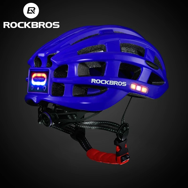 ROCKBROS Bike Headlamp Night Cycling Helmet With Glowing Headlight Warning Light MTB Bicycle Helmet Rechargeable Sport SafetyCap