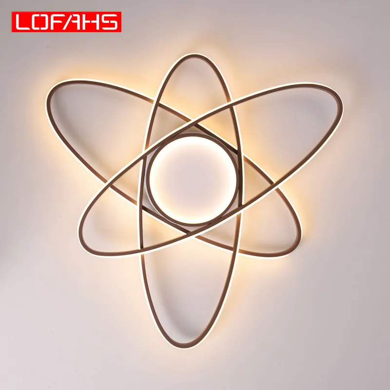 LOFAHS modern LED ceiling lights Remote Brown large lamp For Bedroom living Room Candelabre lusteri Chandelye Lustr Avizeler