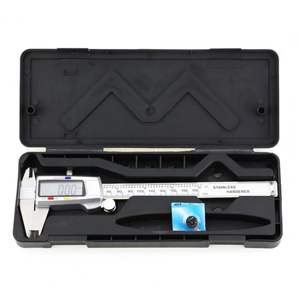 0.01mm Electronic Digital Ruler High Precision 0-150mm Vernier Caliper Straight Ruler Measuring Tool Solar Design