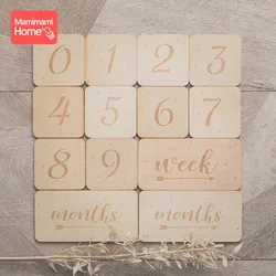 7pcs/set Baby Photography Milestone Cards Wooden Newborn Milestone Card Memorial Monthly Photography Props Kid Toys Souvenir Set