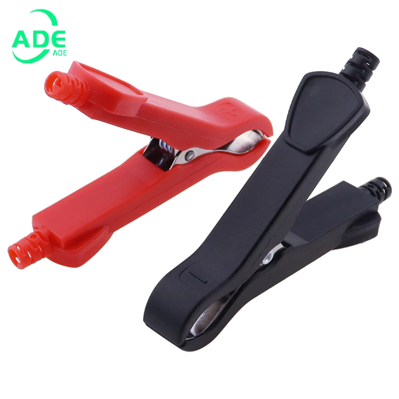 2pcs 30A Crocodile Clamps 90mm Length Alligator Clip Insulated Handle Cable Lead Test Alligator Lead Clamp Red Black