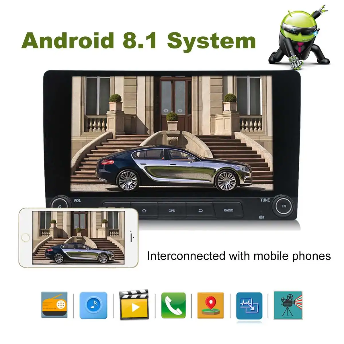 

12V 10.1 inch HD Car GPS Navigation Car Navigators android bluetooth AV-IN FM MP3/MP4 Players