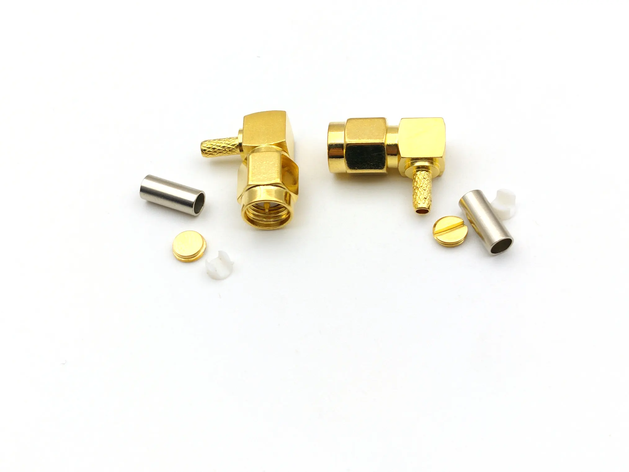 Imagem -05 - Conector Coaxial de Crimpagem de Ângulo Reto Sma Conector Macho para Rg175 Rg316 Lmr100 com 100 Peças