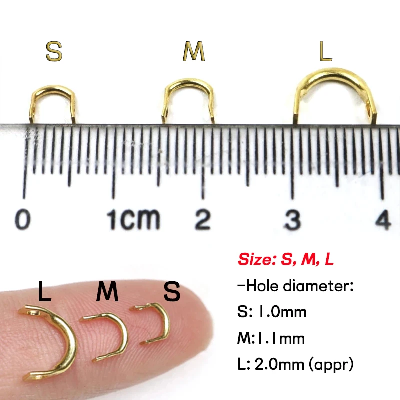 Wifreo 100pcs Brass Easy-Spin Clevises Spinner U Shape Turntable Clamps DIY Fly Tying Fishing Lures Connector Accessories