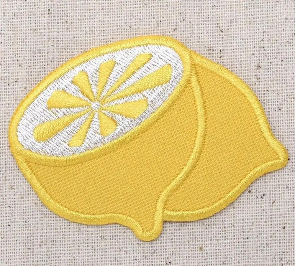 

Hot! Yellow Lemon - Sliced in Half - Fruit Food - Iron on Applique Embroidered Patch (≈ 7.6 * 5.1 cm)