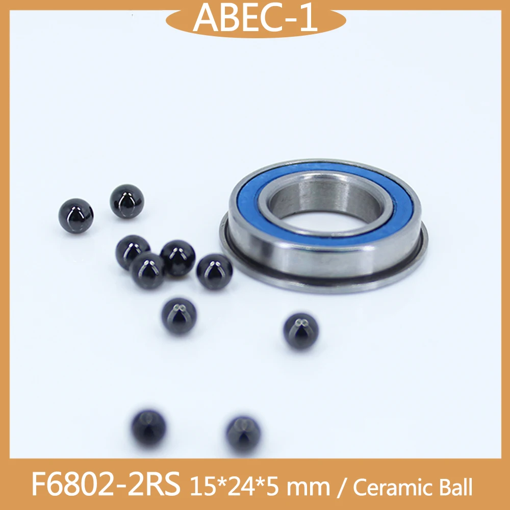 F6802 Hybrid Ceramic Bearing 15*24*5 mm ( 1 PC ) Industry Motor Spindle F6802HC Hybrids Si3N4 Ball Bearings 3NC F6802RS