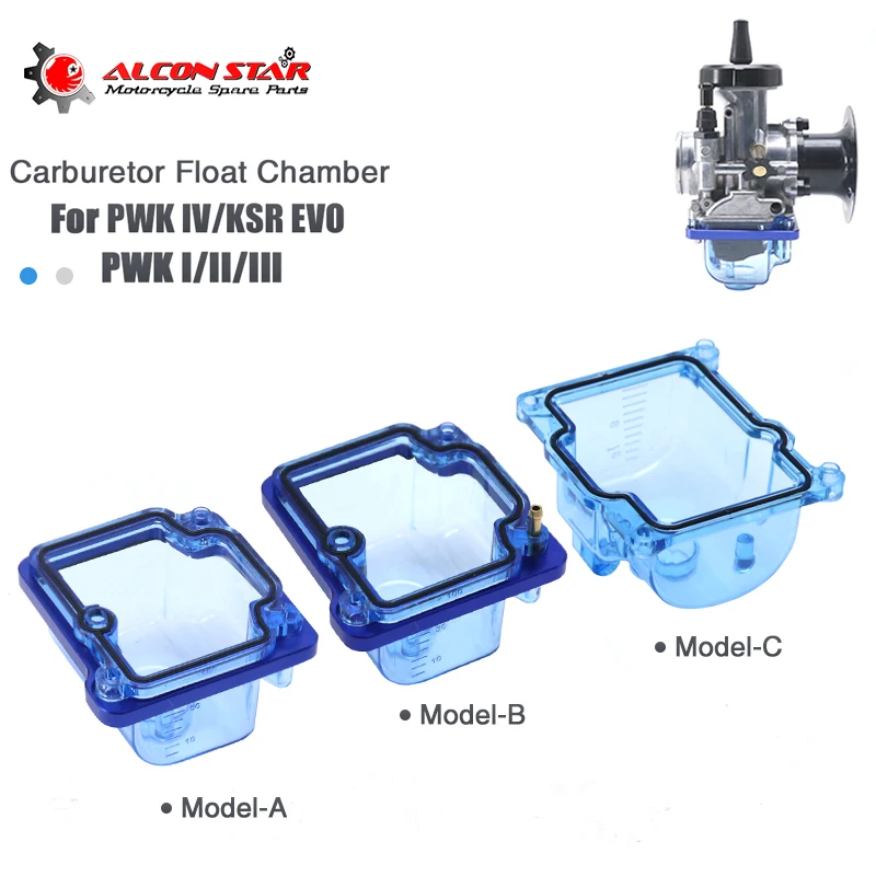 Alconstar PWK Motorcycle carburetor transparent Blue/Gary Nylon Float Bowl Bottom Cover suitable for PWK I/II/III / IV/KSR EVO