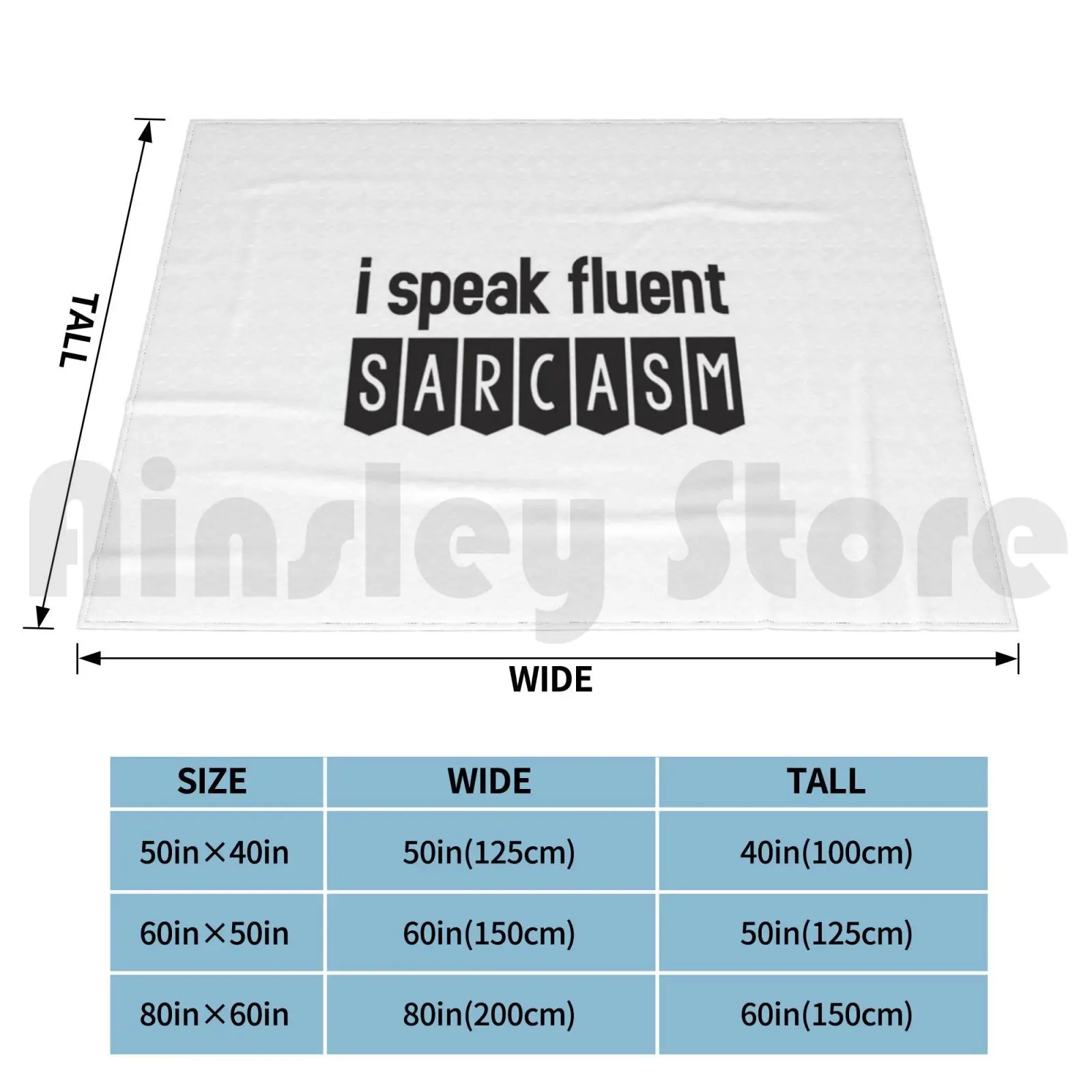 I Speak Fluent Sarcasm : Sarcastic Funny Humour Blanket For Sofa Bed Travel Funny Sarcasm Irony Humor Present