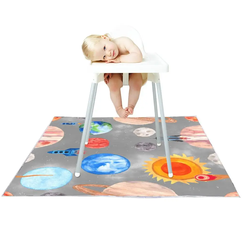 Baby Feeding High Chair Splash Floor Mat Anti Slip Foldable Washable Waterproof Floor Protector For Kids Toddler