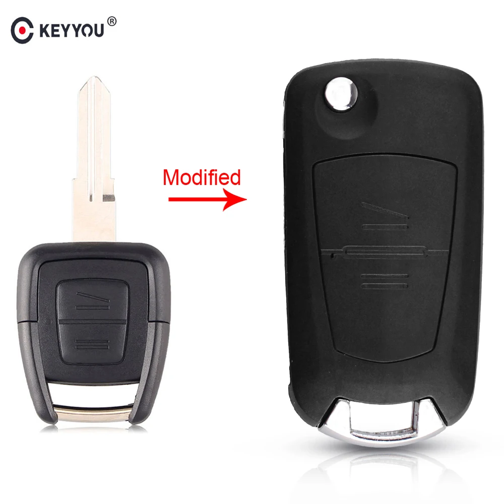 KEYYOU Modified Flip Key Shell For Opel Vauxhall Astra Zafira Omega Vectra Frontera Remote Car Key Case Uncut YM28 Blade Blank