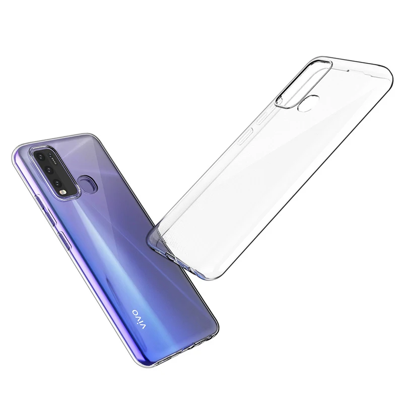 For vivo Y30 Y50 Y 50 30 Slim Crystal Clear Transparent Soft TPU Back Case Protection Skin Camera Protect Cover