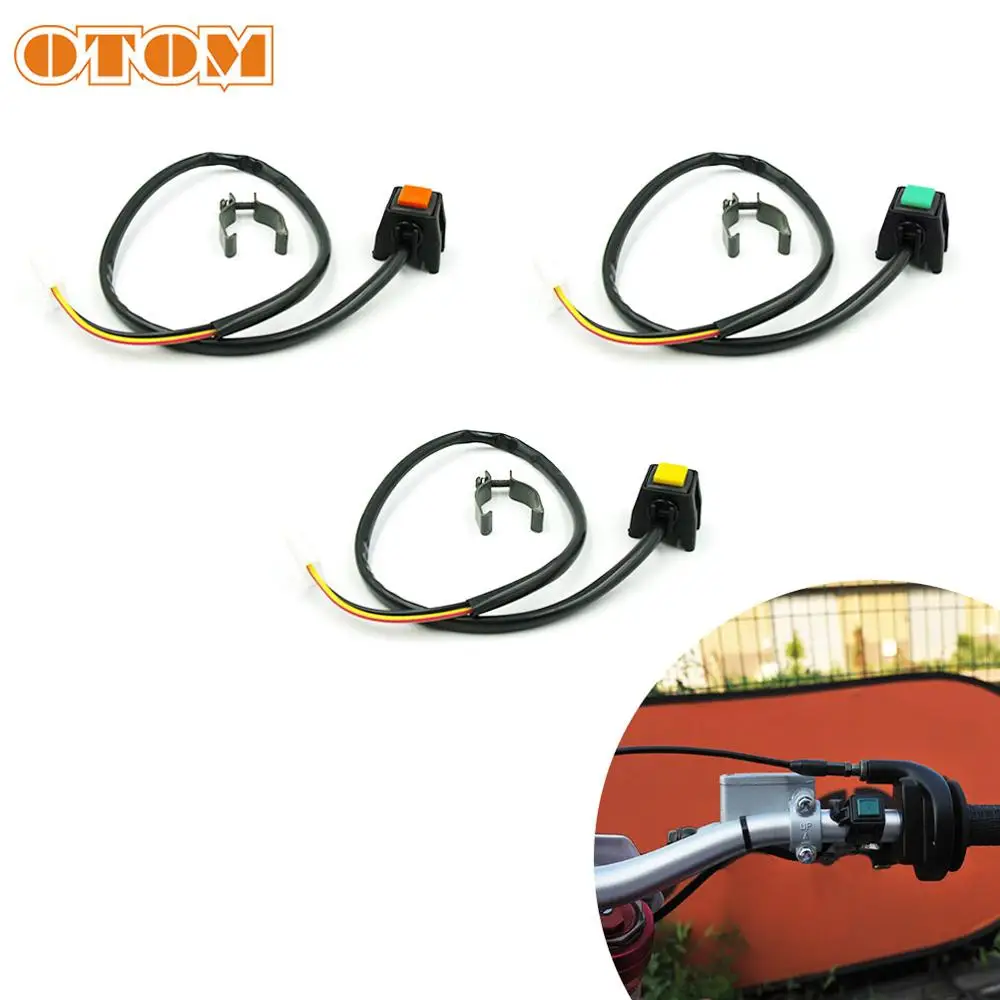 OTOM 3 Color Set Motorcycle Handlebar Switch Button Connector ON/OFF For KTM YAMAHA HONDA SUZUKI KAWASAKI Pit Dirt Bike Enduro