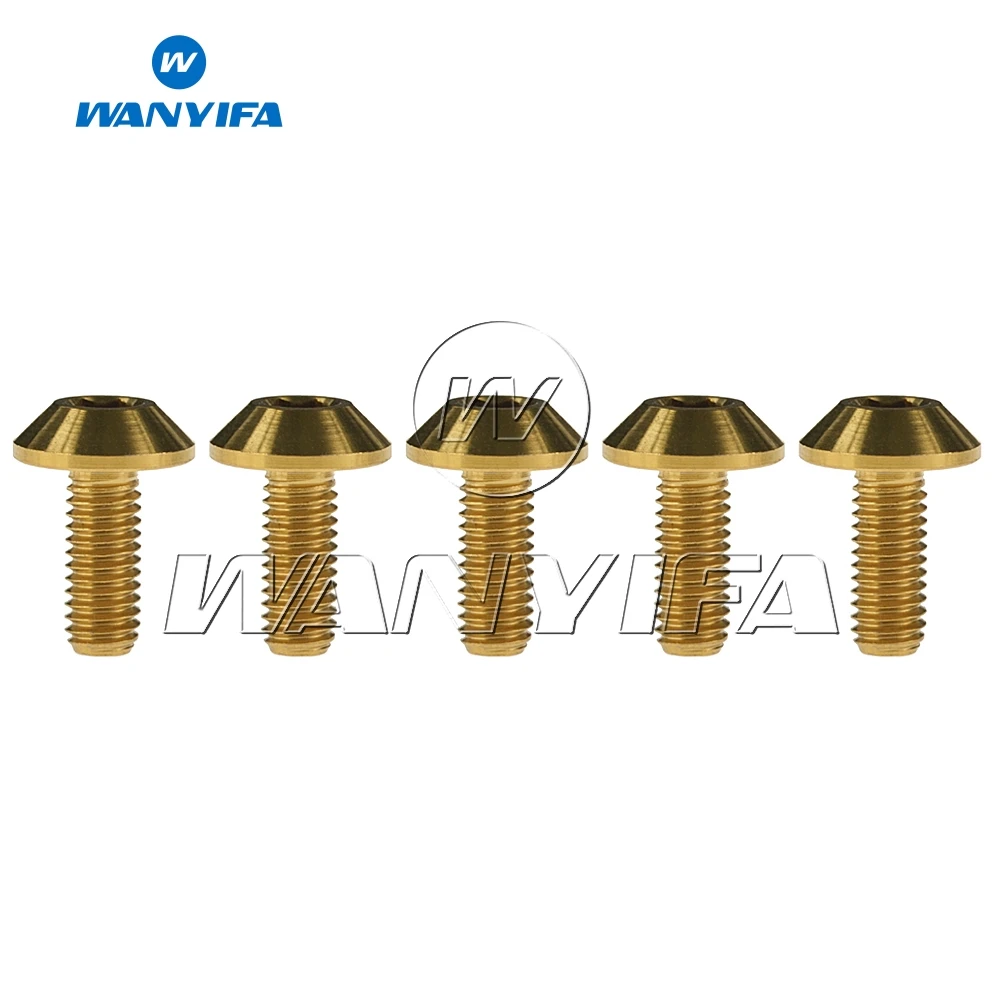 Wanyifa Titanium Bolts Allen Hex Head M6 x 12 15 20mm Motorcycle Screws 5pcs/lot