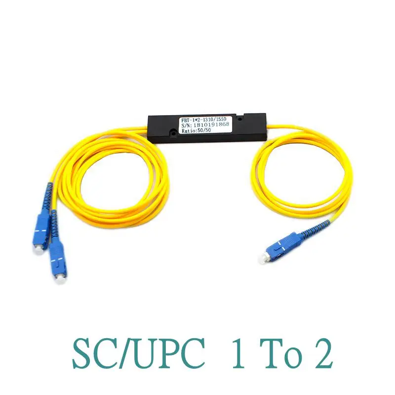 Fiber Optical 2m Ftth SC UPC 1 To 2 Single Mode SC Optical Fiber Splitter Y Cable with SC-SC Connector Cord 200cm cable