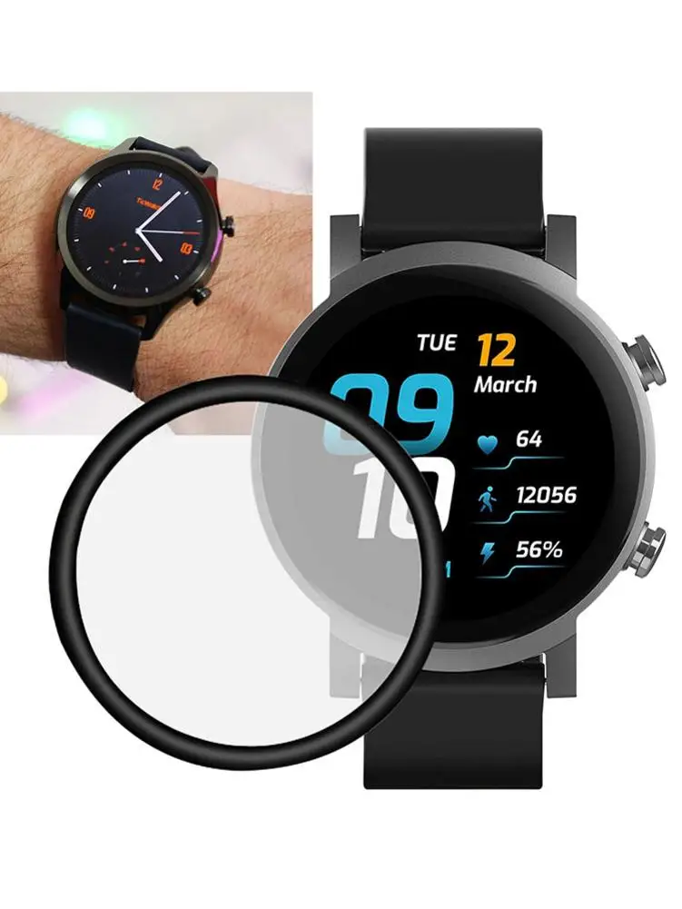 Smartwatch الغطاء الواقي قسط الزجاج المقسى ل Ticwatch E3 Smartwatch واقي للشاشة واقية من الانفجار فيلم الملحقات