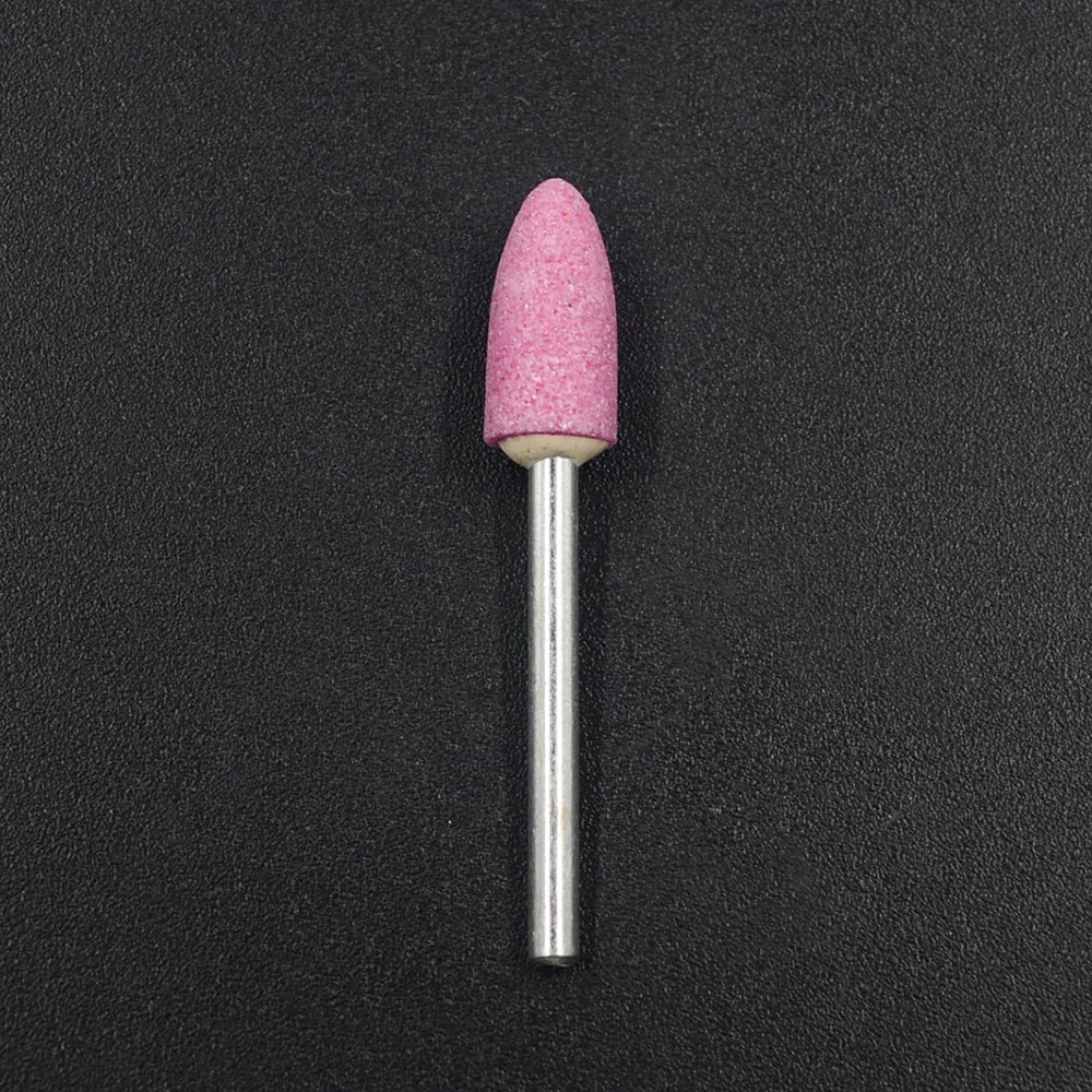 10 Stks/partij 3*6Mm Schurende Gemonteerd Steen Dremel Accessoires Slijpsteen Wiel Hoofd Voor Dremel Rotary Gereedschap Bullet-Vorm Roze