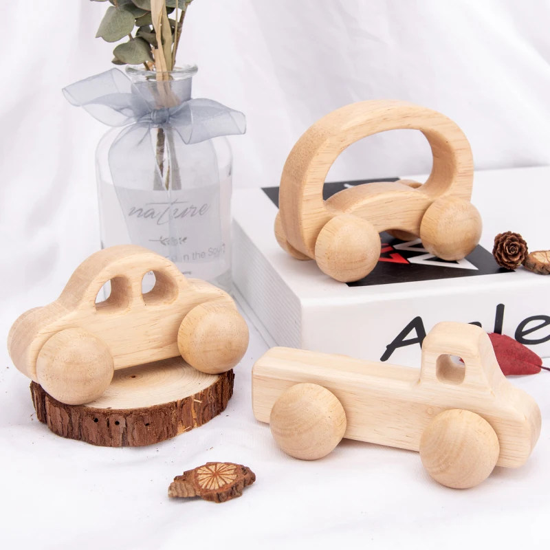 

2020 new wooden baby toys children's grip training log color trolley Montessori benefit wisdom toy children's gift