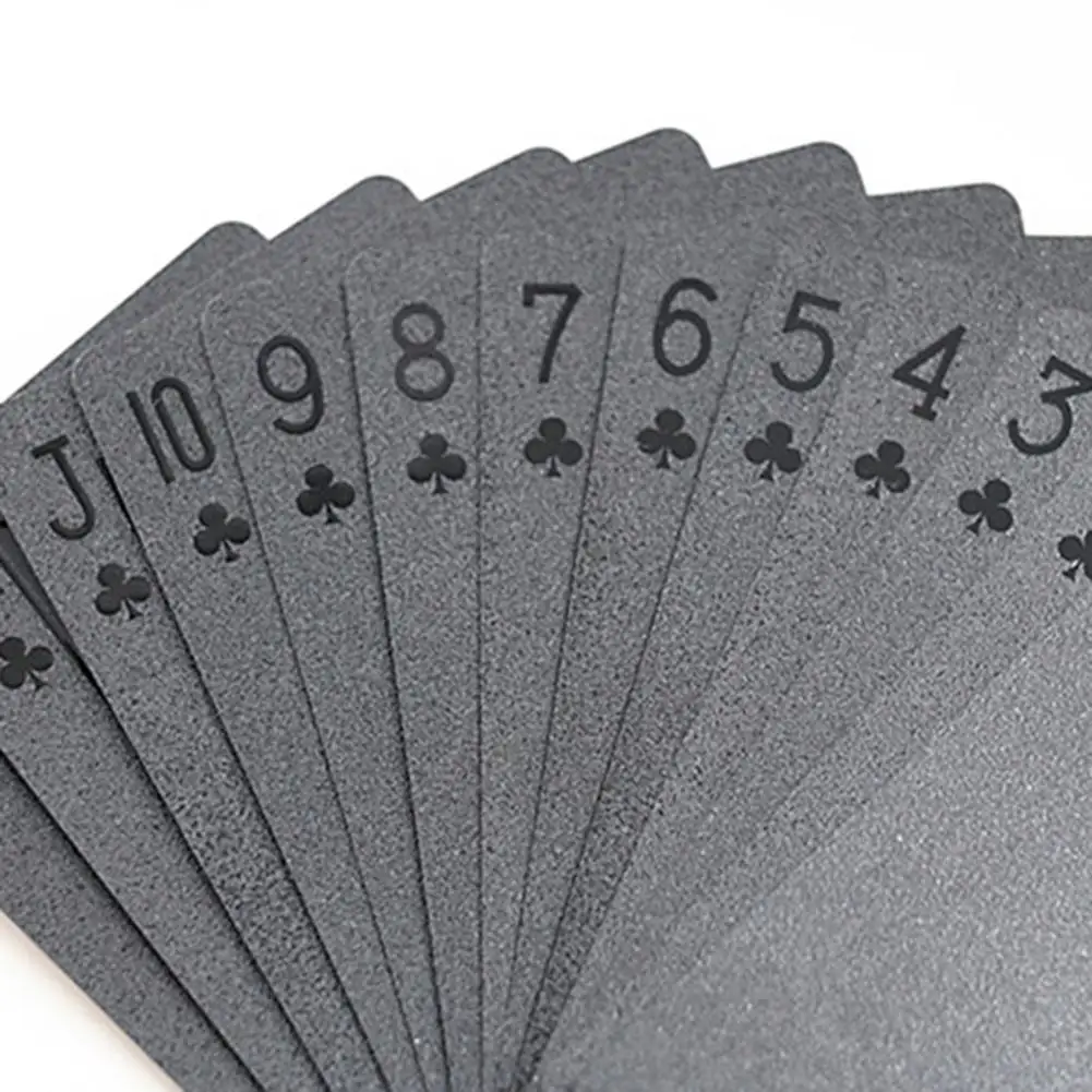 Black Matte Plastic Poker Cards PET Waterproof Playing Cards Ollection Black Diamond Poker Cards For Table Games