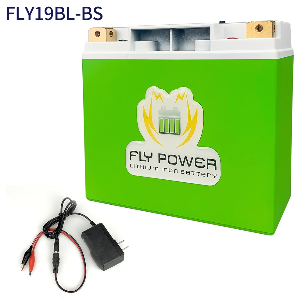 FLY19BL-BS 12V Motorcycle LiFePO4 Battery Lithium iron Phosphate Scooter Batteries BMS 560A CCA 140Wh For ATVs UTVs YT19BL-BS