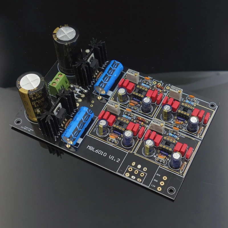 Placa de preamplificador de escenario frontal MBL6010 JRC5534 OP AMP edición negra-oro alemán MBL6010D preamplificador amplificador de Audio HIFI kits WIMA