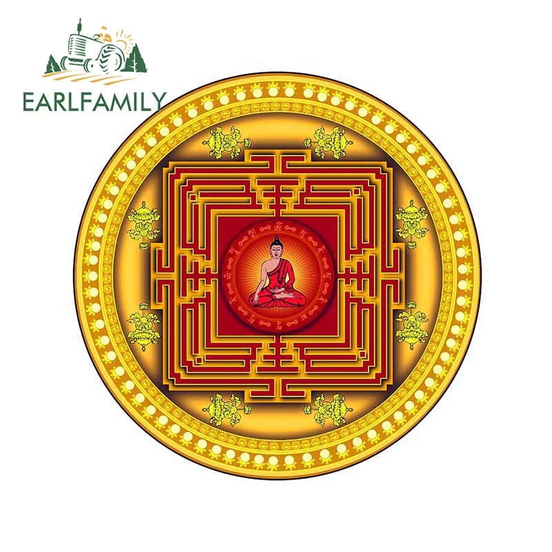 EARLFAMILY 13cm x 12.9cm For BUDDHA MANDALA Repair Car Sticker Motorcycle Decal Car Accessories Vinyl Material Decoration