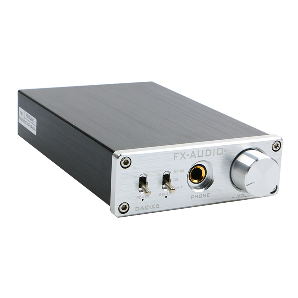 FX-AUDIO DAC-X6 미니 하이파이 2.0 디지털 오디오 디코더, DAC 입력, USB, 동축, 광 출력, RCA, 앰프, 24 비트, 96KHz, DC12V, 신제품