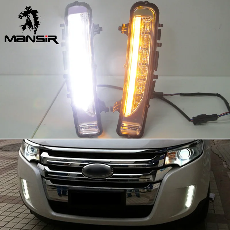 

For Ford Edge 2009 -2011 2012 2013 2014 Yellow Turn Signal LED Daylights Auto Car Headlight Daytime Running Light DRL Accessory