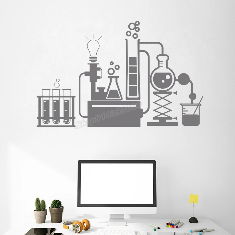 

Chemistry Lab Wall Stickers Kids Boys Room Decor Science Wall Decal for school Science Wall Decor Vinyl Removable Stickers C567