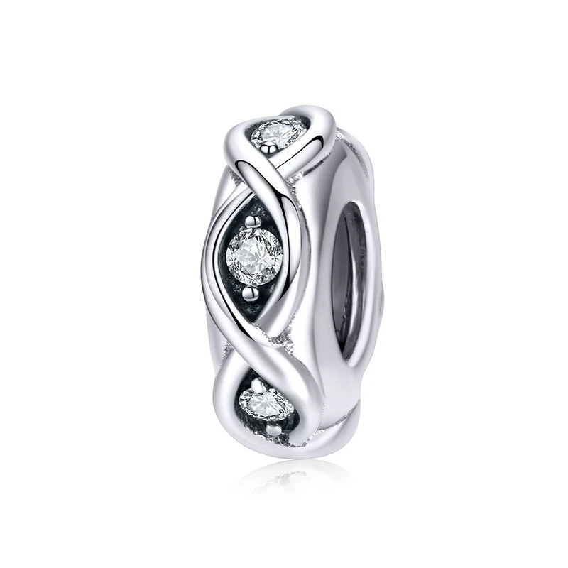 WOSTU 925 Sterling Silber Stopper Spacer Perlen Katze Feder Runde Charm Fit Original Armband Armreif DIY Schmuck Zubehör