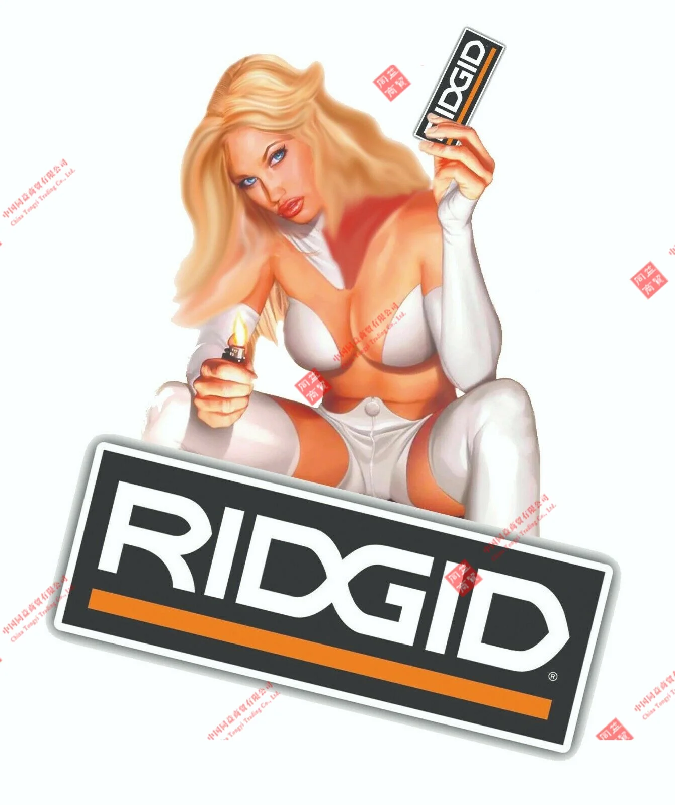 

Beautiful for RIDGID TOOLS STICKER DECAL FLAME GIRL GARAGE MECHANIC GLOSSY LABEL TOOL BOX USA Racing Helmet Stickers